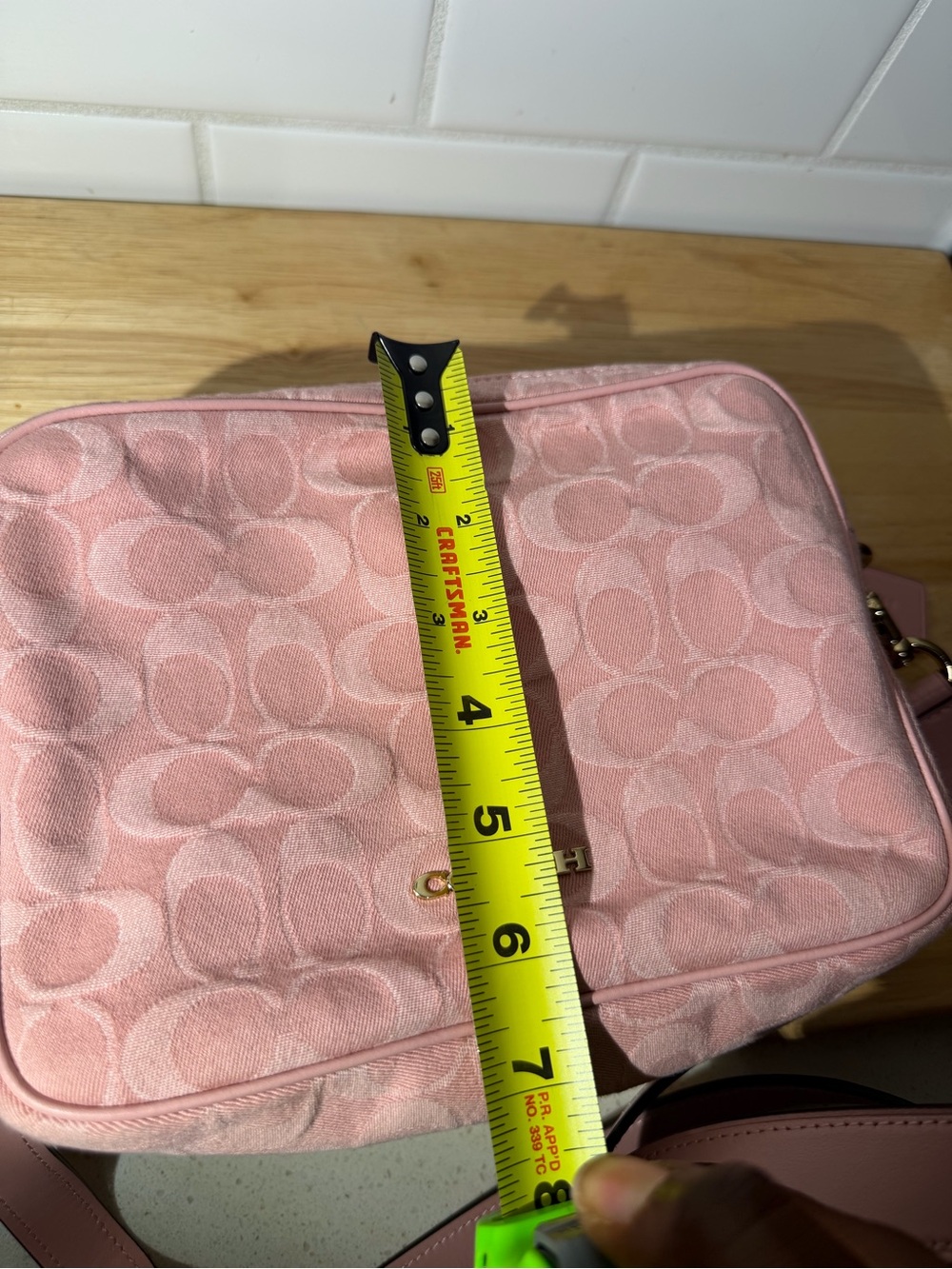 Coach Carey Shoulder/Crossbody Bag In Signature Denim/Gold/Light Pink CER69 - Picture 16 of 16